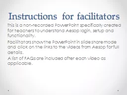 Instructions for facilitators