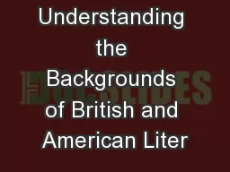 Understanding the Backgrounds of British and American Liter