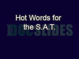 Hot Words for the S.A.T.
