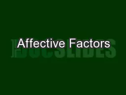 Affective Factors