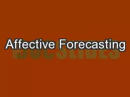Affective Forecasting