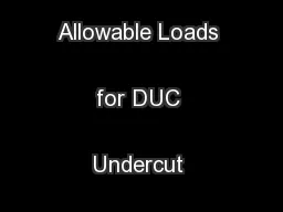 Installation Details and Allowable Loads for DUC Undercut Anchors
...