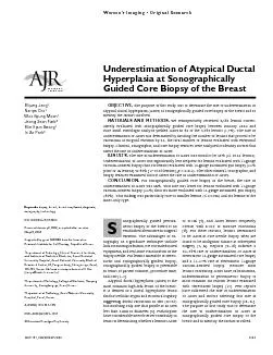 AJR:191, November 20081351Sonographic Breast Biopsy