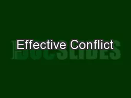 Effective Conflict