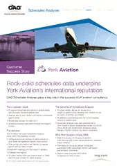 York Aviation’s international reputationOAG Schedules Analyser pl