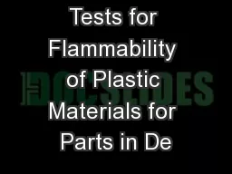 Tests for Flammability of Plastic Materials for Parts in De