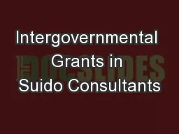 Intergovernmental Grants in Suido Consultants