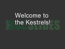 Welcome to the Kestrels!