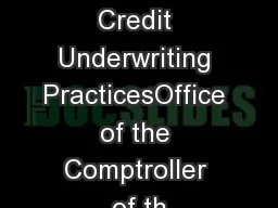 Survey of Credit Underwriting PracticesOffice of the Comptroller of th