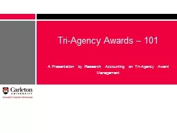 Tri-Agency Awards – 101