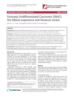 ORIGINALRESEARCHARTICLEOpenAccessSinonasalUndifferentiatedCarcinoma(SN