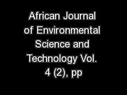 African Journal of Environmental Science and Technology Vol. 4 (2), pp