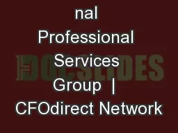 nal Professional Services Group  |  CFOdirect Network