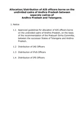 Allocation/distribution of AIS officers borne on the