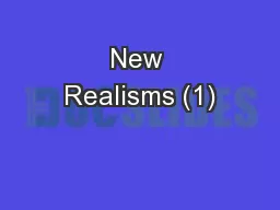 New Realisms (1)