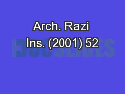 Arch. Razi Ins. (2001) 52