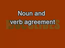 Noun and verb agreement