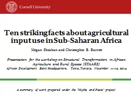 Ten striking facts about agricultural input use in Sub-Saha