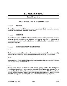 Issue Date: 12/01/04- 1 -1240NRC INSPECTION MANUALIIPBManual Chapter 1