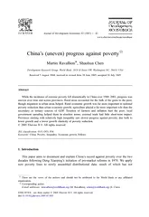 China’s(uneven)progressagainstpovertyMartinRavallion,ShaohuaChenD