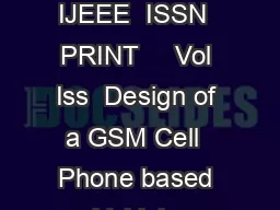 International Journal of Electrical and Electronics Engineering  IJEEE  ISSN  PRINT  