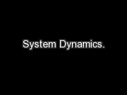 System Dynamics.