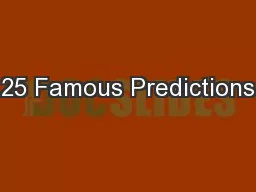 25 Famous Predictions