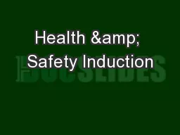 Health & Safety Induction