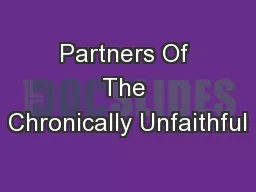 Partners Of The Chronically Unfaithful