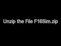 Unzip the File F16Sim.zip