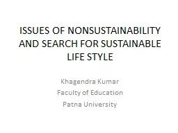 ISSUES OF NONSUSTAINABILITY AND SEARCH FOR SUSTAINABLE LIFE