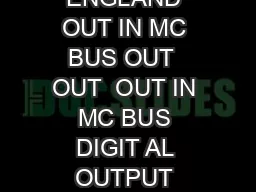OUT IN MC BUS OUT IN MC BUS USE PSX R ONL DIGIT AL OUTPUT MADE IN ENGLAND OUT IN MC BUS