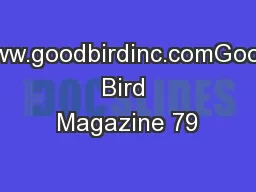 www.goodbirdinc.comGood Bird Magazine 79