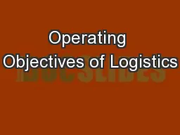 Operating Objectives of Logistics