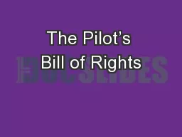 The Pilot’s Bill of Rights