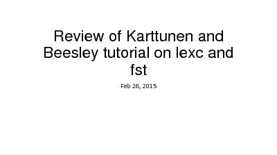 Review of Karttunenand Beesleytutorial on and Feb 26, 2015