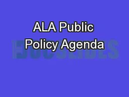 ALA Public Policy Agenda