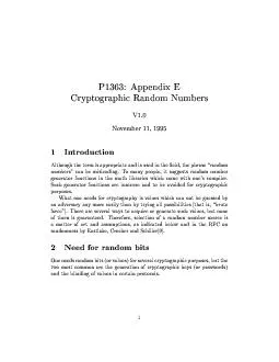 AppendixECryptographicRandomNumbersbertroductionAlthoughtheterm