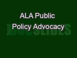 ALA Public Policy Advocacy