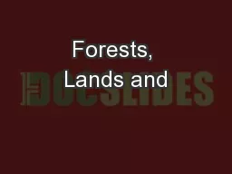 Forests, Lands and