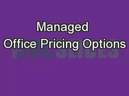 Managed Office Pricing Options
