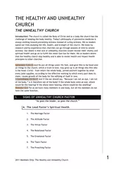 2011 Members Only: The Healthy and Unhealthy Church