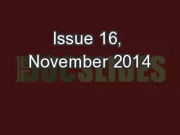 Issue 16, November 2014