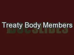 Treaty Body Members