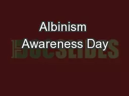 Albinism Awareness Day