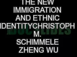 THE NEW IMMIGRATION AND ETHNIC IDENTITYCHRISTOPH M. SCHIMMELE ZHENG WU