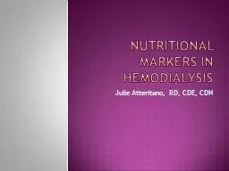 Nutritional Markers in hemodialysis