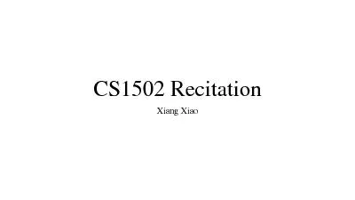 CS1502 Recitation