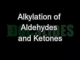 Alkylation of Aldehydes and Ketones