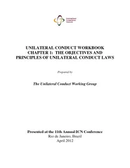 UNILATERAL CONDUCT WORKBOOK CHAPTER 1:  THE OBJECTIVES AND PRINCIPLES